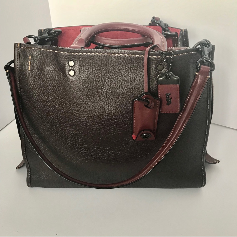 Coach Rogue Burgundy Satchel Bag - Picture 1 of 8